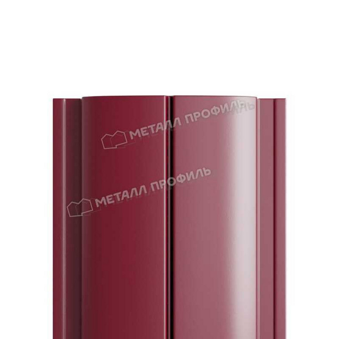 Штакетник Металл Профиль ELLIPSE-T 0,45 Полиэстер RAL3005/3005 Красное вино двухсторонний