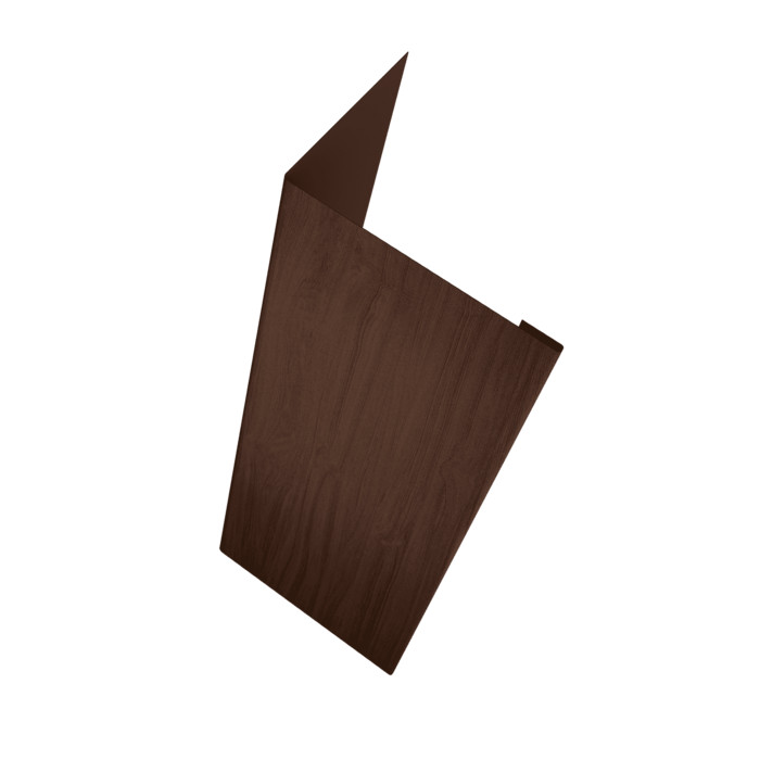Нащельник (для калиток и ворот) 25х35 жалюзи Milan, Tokyo, Palermo 0,45 Print Elite Choco Wood TwinColor (L2,5)