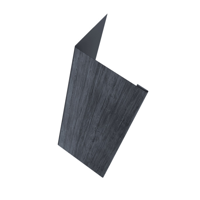 Нащельник (для калиток и ворот) 25х35 жалюзи Milan, Tokyo, Palermo 0,45 Print Premium Grey Wood TwinColor (L2,0)