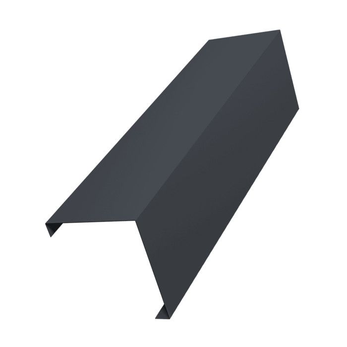 Декоративная накладка на столб универсальная угловая 60х60 для забора жалюзи 0,45 Drap TwinColor RAL 7024 мокрый асфальт (3м)