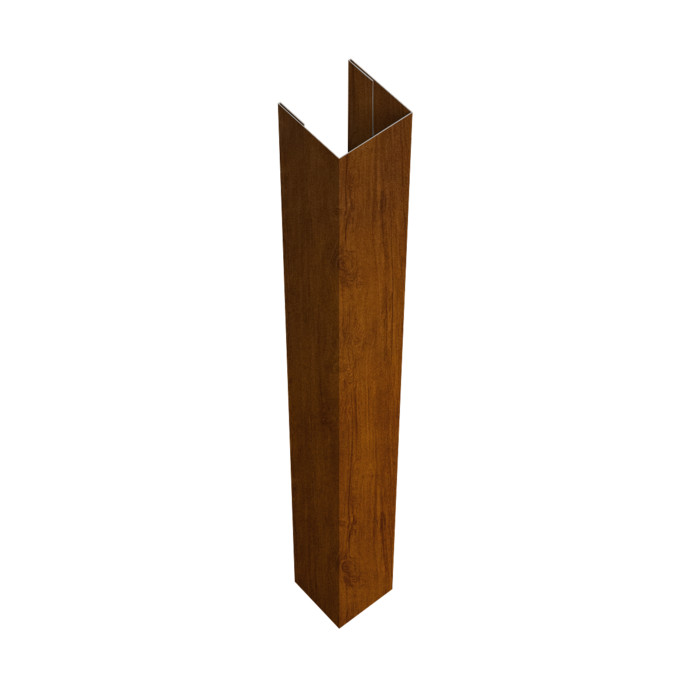 Стойка жалюзи Texas для монтажа с крепежным вкладышем 0,45 Print-double Premium Golden Wood Intense F (3м)