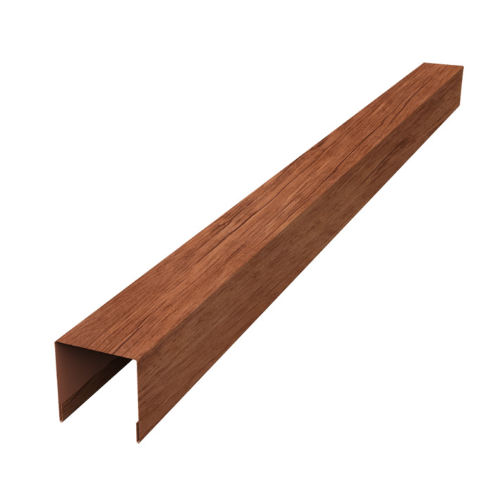 Планка вертикальная лицевая для забора жалюзи Palermo 0,45 Print Premium Rowan Wood Intense FTC (2,5м)