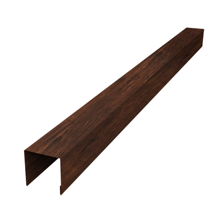 Планка вертикальная лицевая для забора жалюзи Palermo 0,45 Print-Double Premium Cherry Wood Dark F (3м)