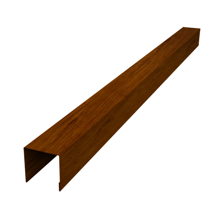 Планка вертикальная лицевая для забора жалюзи Palermo 0,45 Print-double Premium Golden Wood Intense F (2,5м)