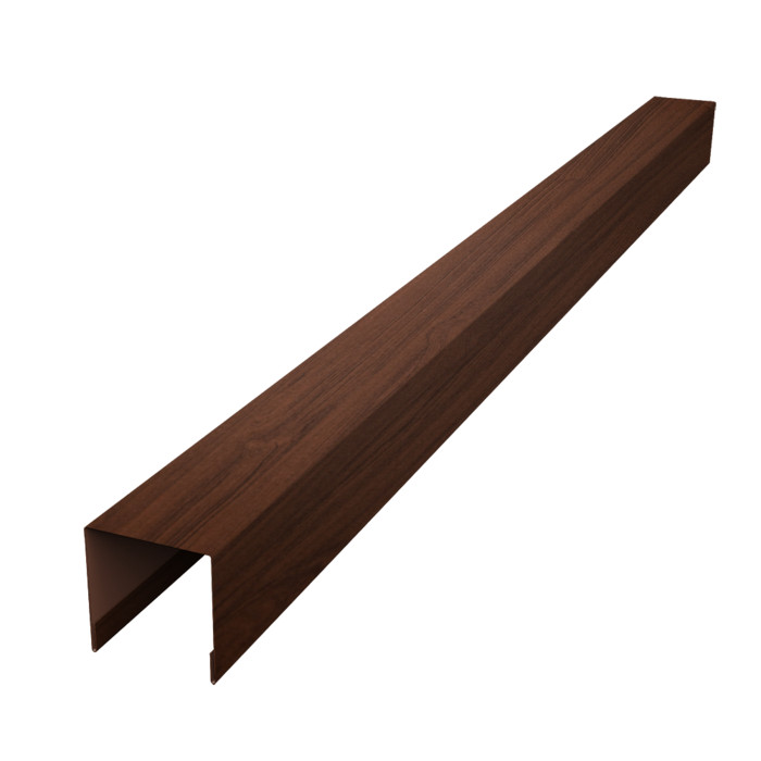 Планка вертикальная лицевая для забора жалюзи Palermo 0,45 Print Elite Choco Wood TwinColor (3м)