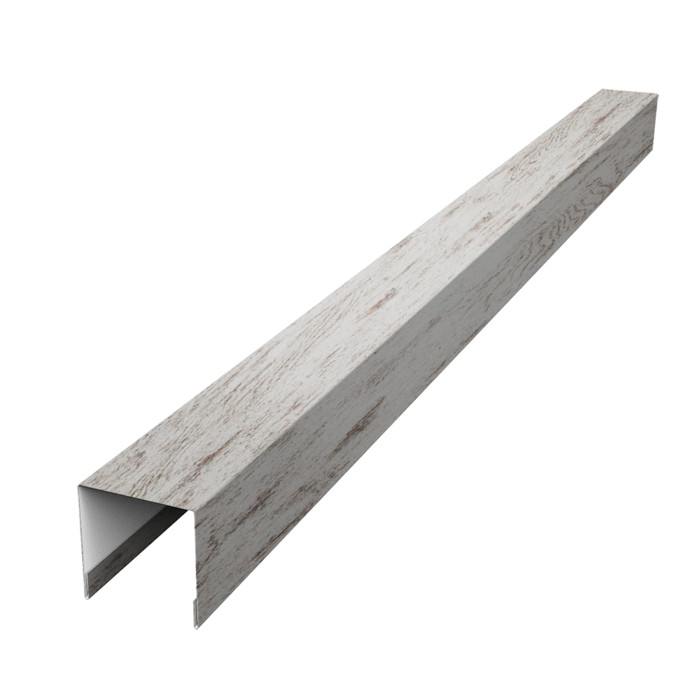 Планка вертикальная лицевая для забора жалюзи Palermo 0,45 Print Elite Snow Wood TwinColor (1,8м)