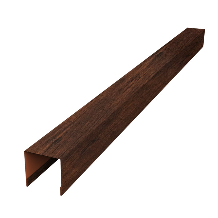 Планка вертикальная лицевая для забора жалюзи Palermo 0,45 Print Premium Cherry Wood Dark FTC (3м)