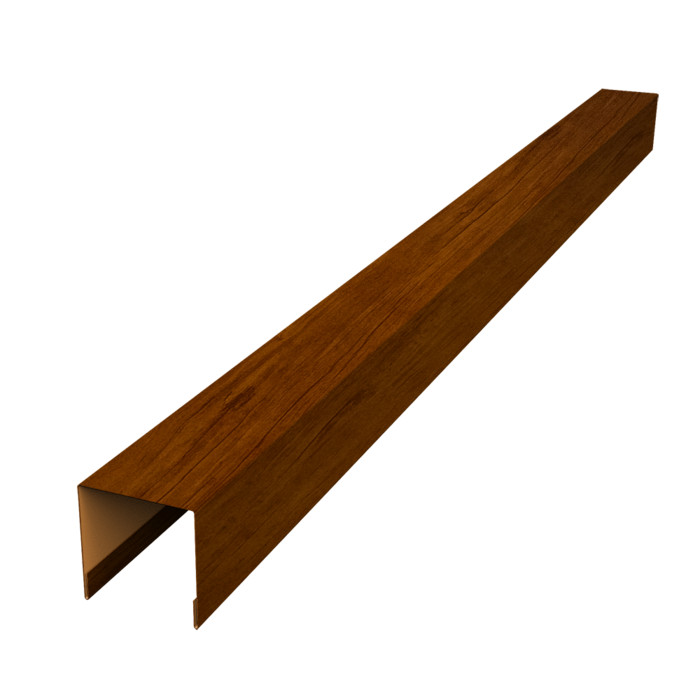 Планка вертикальная лицевая для забора жалюзи Palermo 0,45 Print Premium Golden Wood Intense FTC (2,5м)