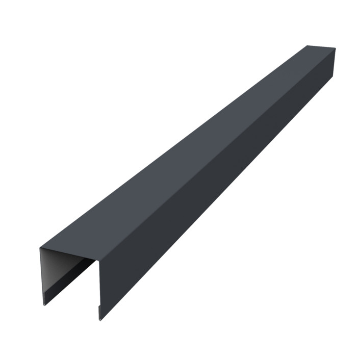 Планка вертикальная лицевая для забора жалюзи Palermo 0,45 Drap TR RAL 7024 мокрый асфальт (2м)