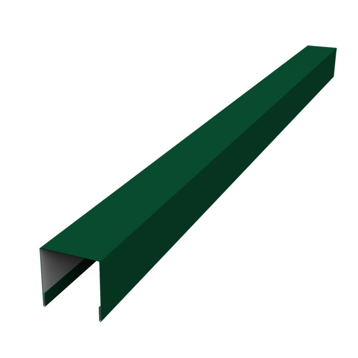 Планка вертикальная лицевая для забора жалюзи Palermo 0,5 Satin Matt RAL 6005 зеленый мох (2,5м)