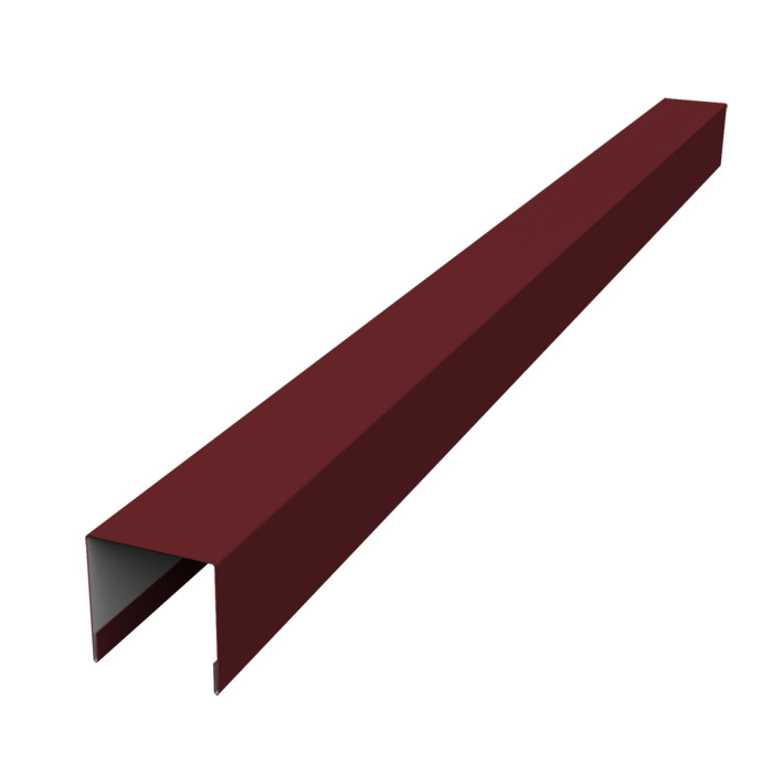 Планка вертикальная лицевая для забора жалюзи Palermo 0,45 PE RAL 3005 красное вино (1,8м)