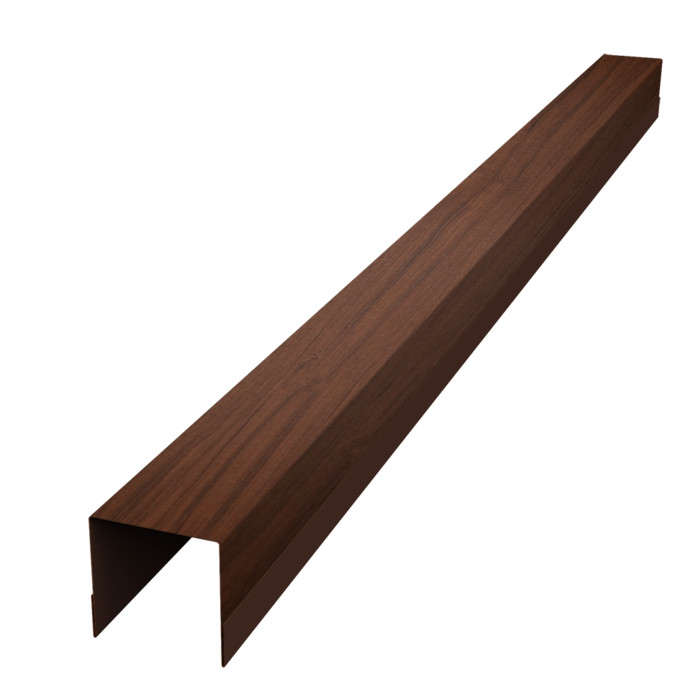 Планка вертикальная обратная для забора жалюзи Palermo 0,45 Print Elite Choco Wood TwinColor (3м)