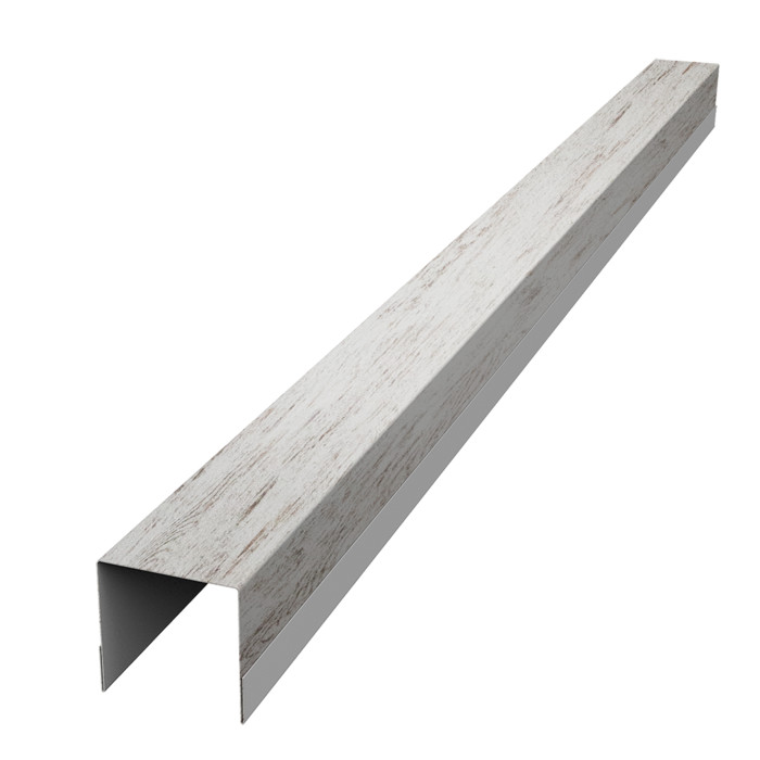 Планка вертикальная обратная для забора жалюзи Palermo 0,45 Print Elite Snow Wood TwinColor (1,8м)