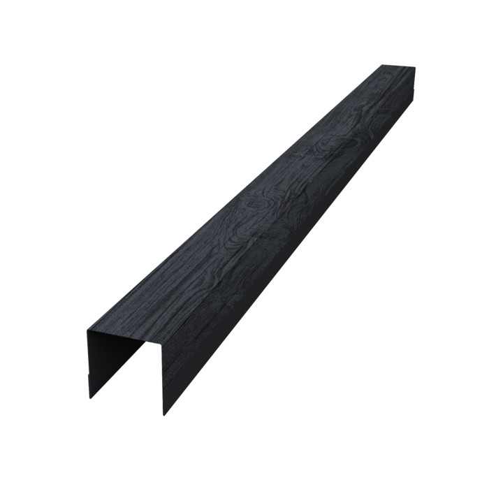 Планка вертикальная обратная для забора жалюзи Palermo 0,45 Print Premium Grey Wood TwinColor (2м)