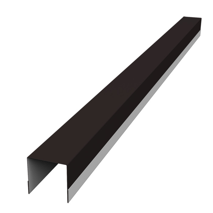 Планка вертикальная обратная для забора жалюзи Palermo 0,5 Satin RAL 9005 черный (3м)