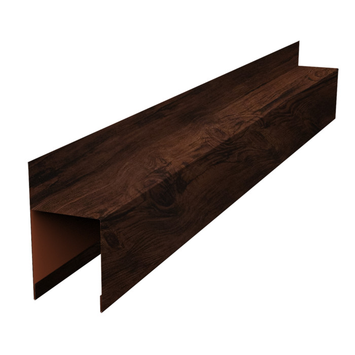 Планка опорная составная внешняя для забора жалюзи Palermo 0,45 Print Elite Cherry Wood TwinColor (1,8м)