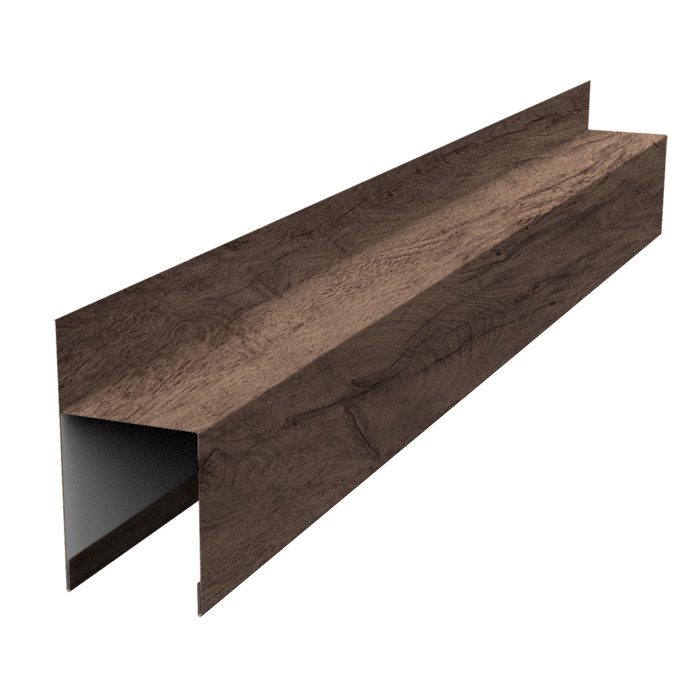 Планка опорная составная внешняя для забора жалюзи Palermo 0,45 Print Premium Almond Wood Fresh (1,8м)