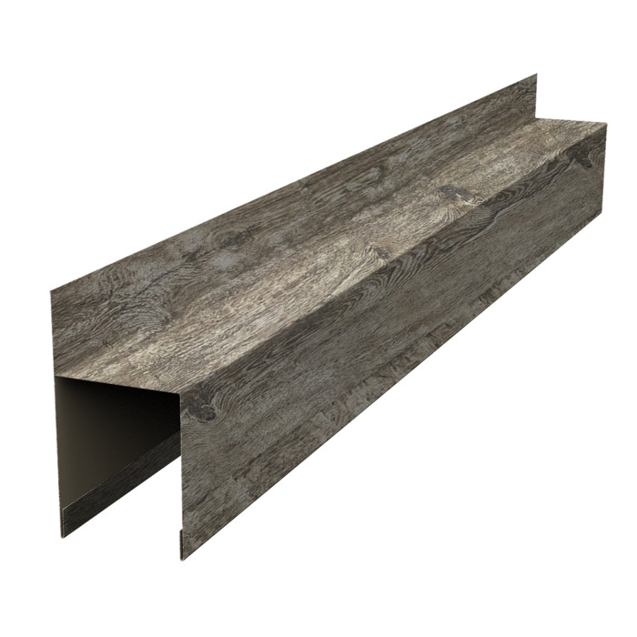 Планка опорная составная внешняя для забора жалюзи Palermo 0,45 Print Elite Nordic Wood TwinColor (2,5м)