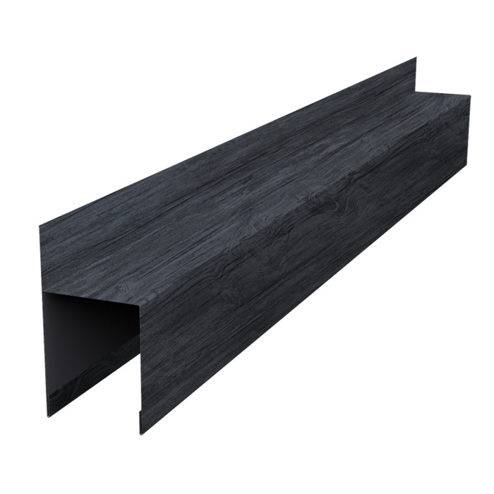 Планка опорная составная внешняя для забора жалюзи Palermo 0,45 Print Premium Grey Wood TwinColor (2м)