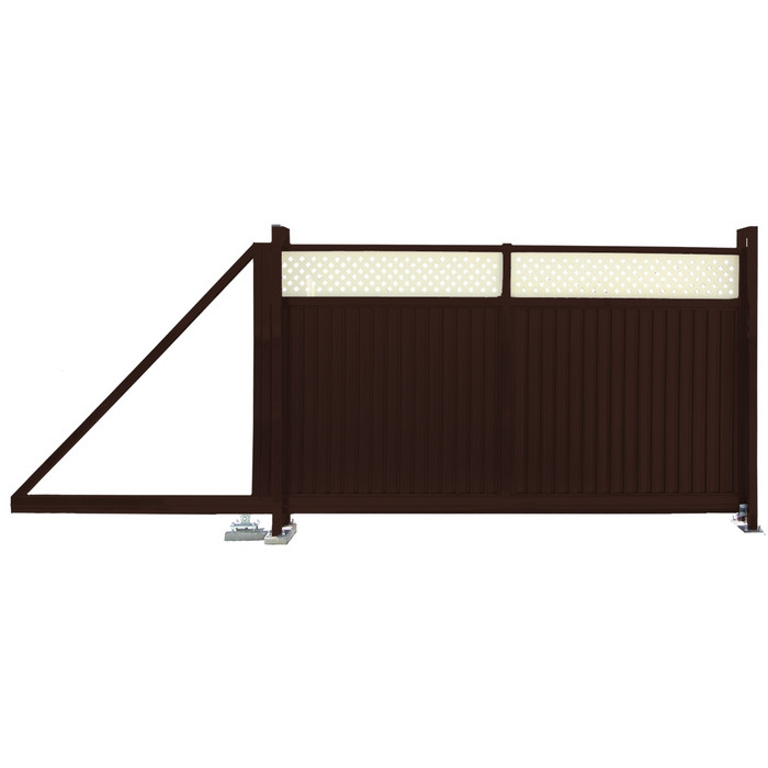 Ворота откатные Estet Plus 2,4х3,5 RAL 8017/1014