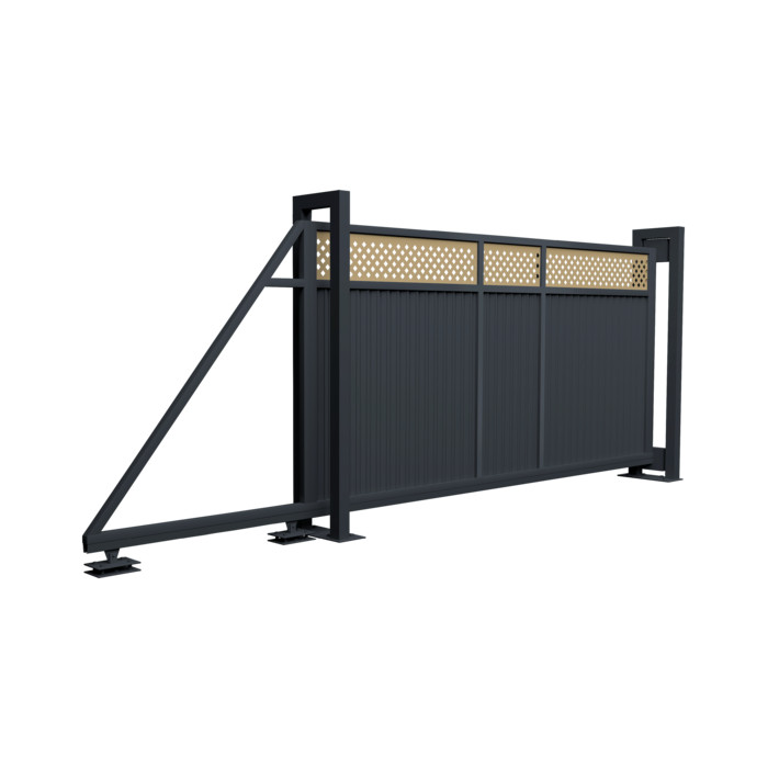 Ворота откатные Estet Plus 2,4х4,5 RAL 7024/1014