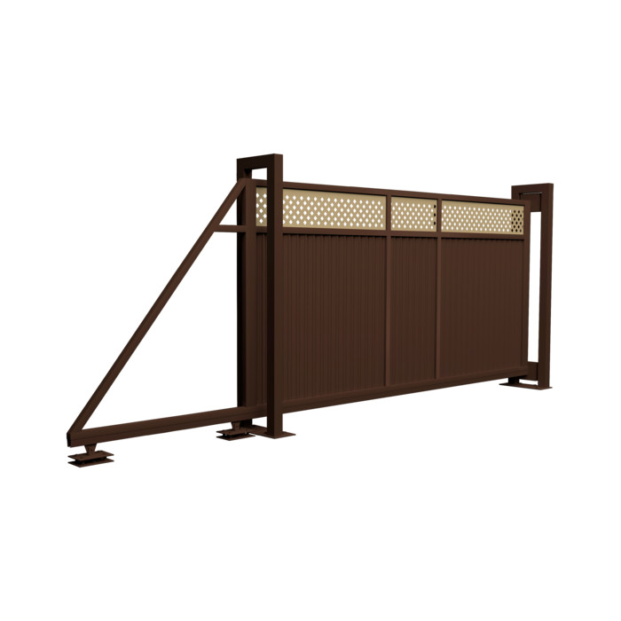 Ворота откатные Estet Plus 2,4х4,5 RAL 8017/1014