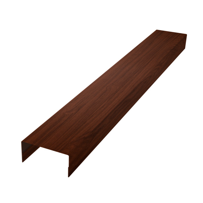 Крышка забора для горизонтального монтажа штакетника 0,45 Print Elite Choco Wood TwinColor (2,5м)