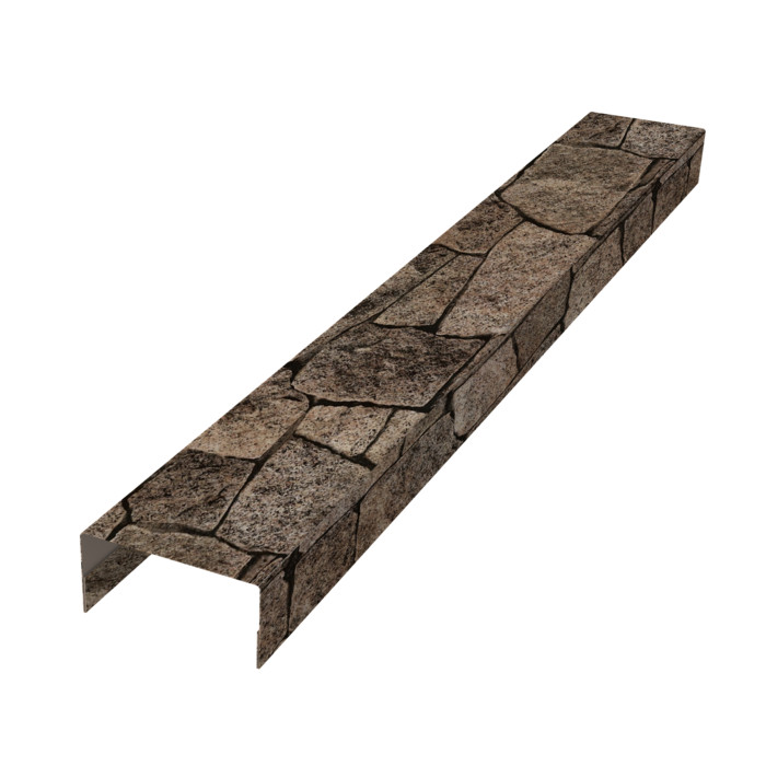Крышка забора для горизонтального монтажа штакетника 0,45 Print Elite King Stone TwinColor (3м)