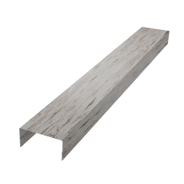 Крышка забора для горизонтального монтажа штакетника 0,45 Print Elite Snow Wood TwinColor (2,5м)
