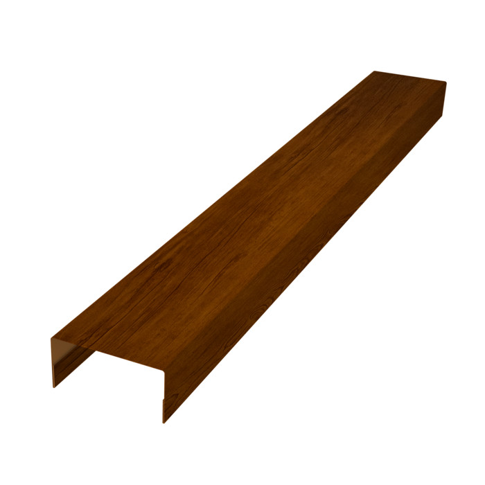 Крышка забора для горизонтального монтажа штакетника 0,45 Print Premium Golden Wood Intense FTC (2м)