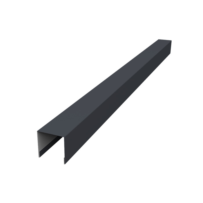Планка вертикальная лицевая для горизонтального монтажа штакетника 0,45 Drap RAL 7024 мокрый асфальт (3м)