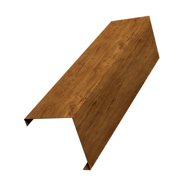 Декоративная накладка на столб универсальная угловая 62х55 для забора жалюзи 0,45 Print-double Elite Golden Wood (3м)
